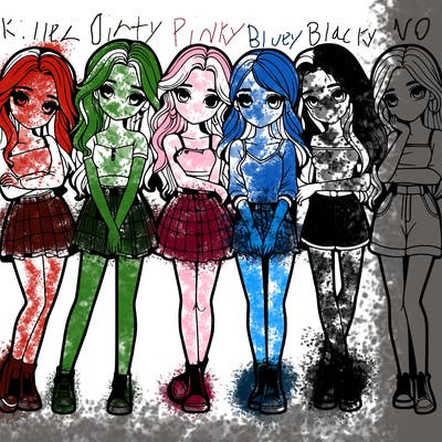 a group of girls realistic