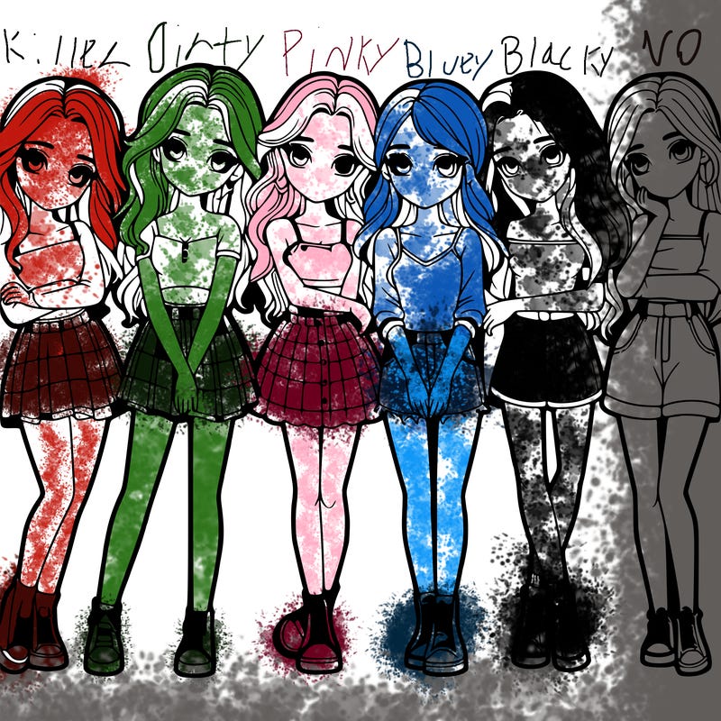 a group of girls realistic