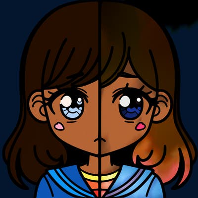 a split of a girl