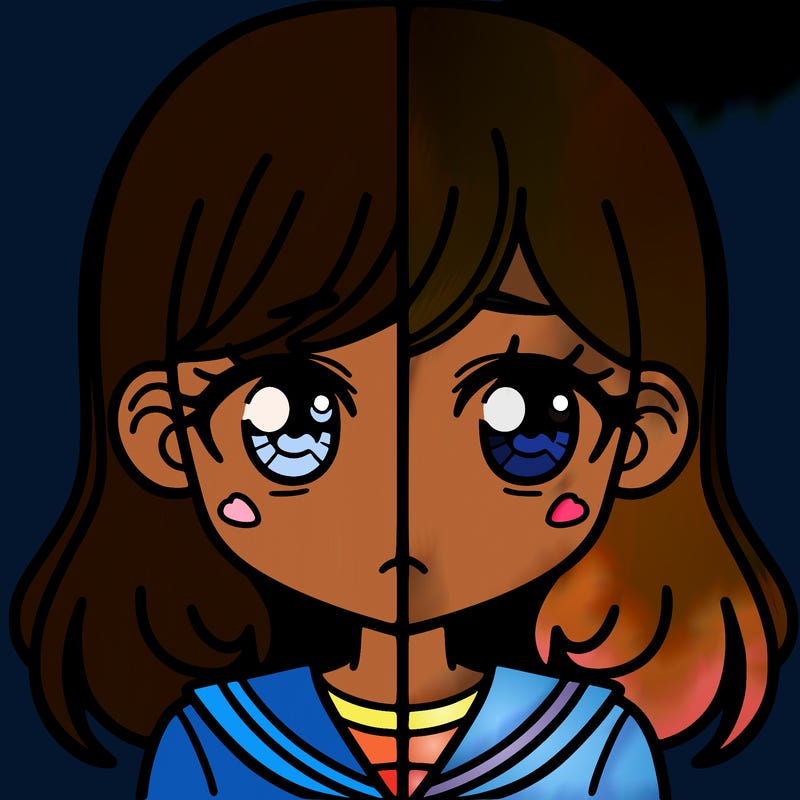 a split of a girl