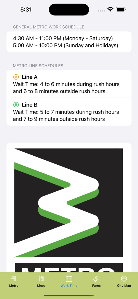 Medellin Subway Map - Betriebszeiten der Medellín U-Bahn und Bildschirm mit Wartezeiten auf den Linien
