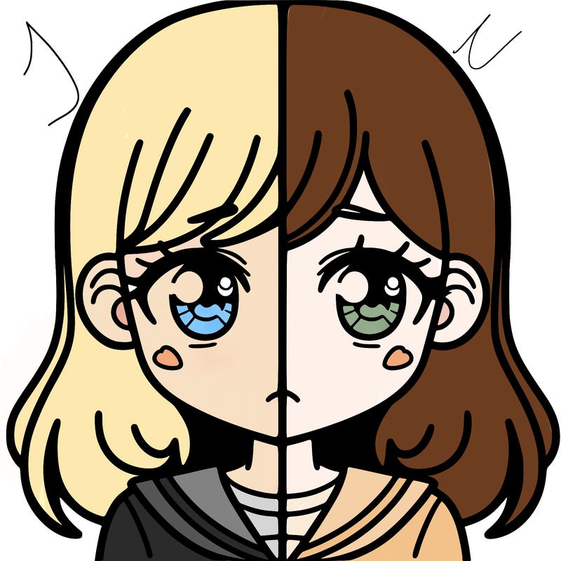 a split of a girl