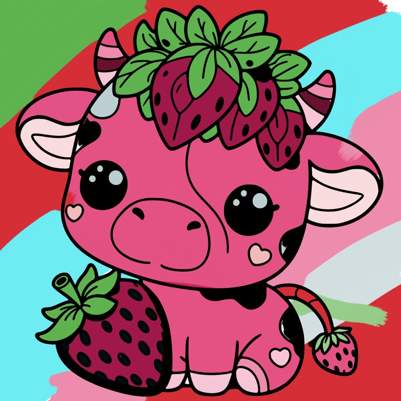 cute strawberry cow