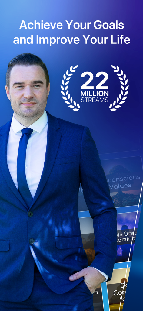 Hypnosis with Joseph Clough - Joseph Clough professional hypnotherapy app screen for achieving life goals and success