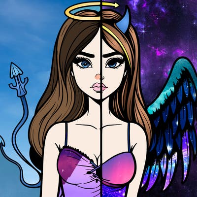 devil vs angel realistic girl