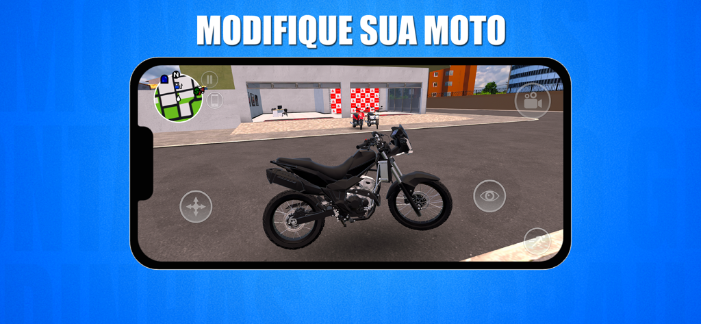 Montadinhas do Grau - A black customized motorcycle being modified in the Montadinhas do Grau mobile game interface