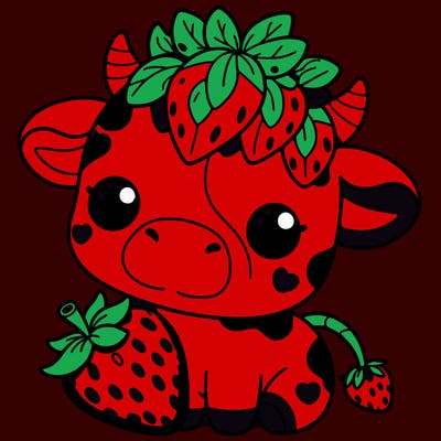 cute strawberry cow