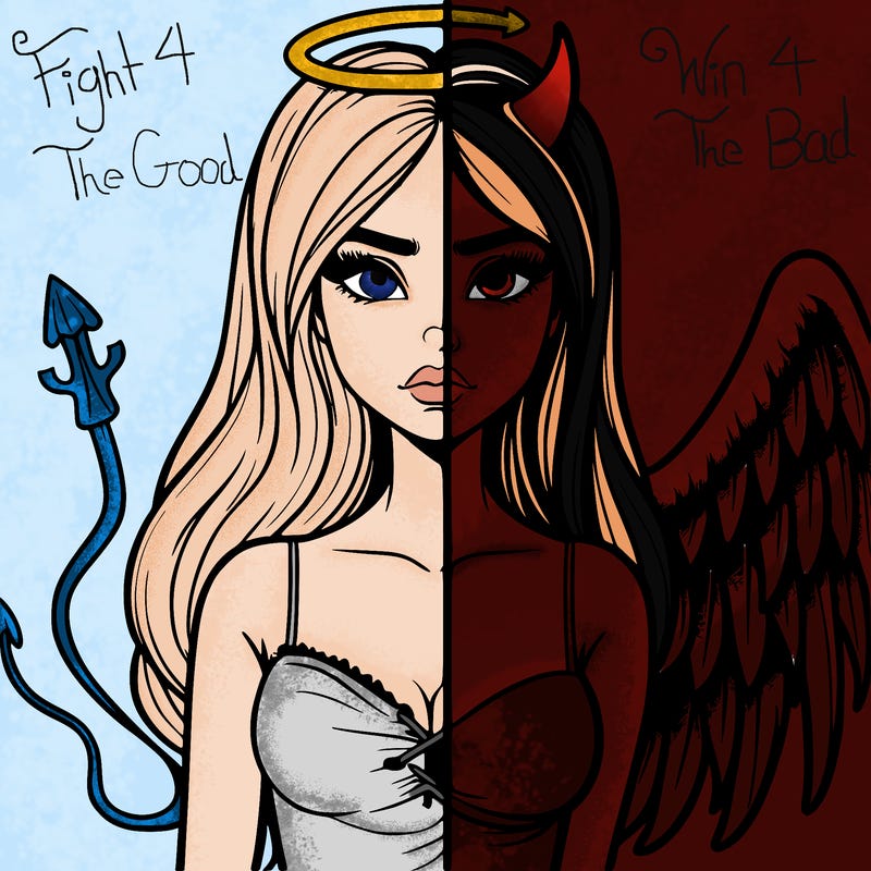 devil vs angel realistic girl