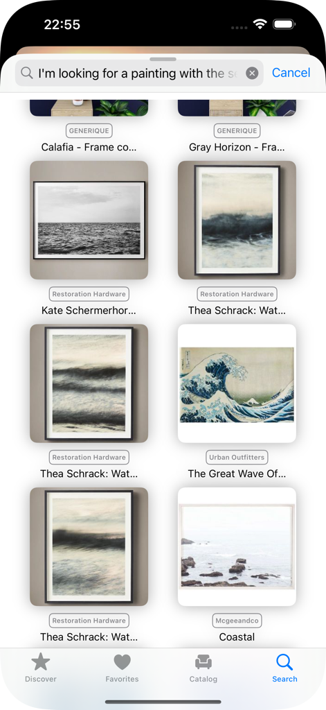 HomeByMe Reality – Deco 3D - Search results for coastal paintings and wall art in the HomeByMe Reality app