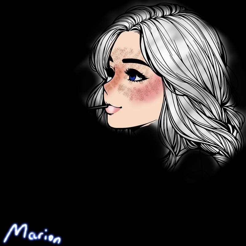 realistic girl drinking coffee