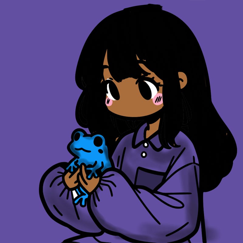 girl with long hair and a oversized shirt. and she is holding a frog