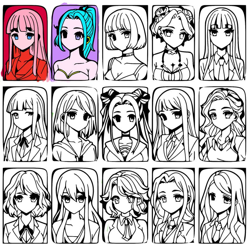 girls that look diffrent anime