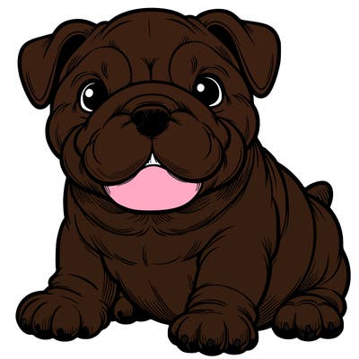 cute realistic bulldog