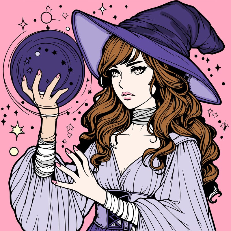 realistic women sorcerer using magic