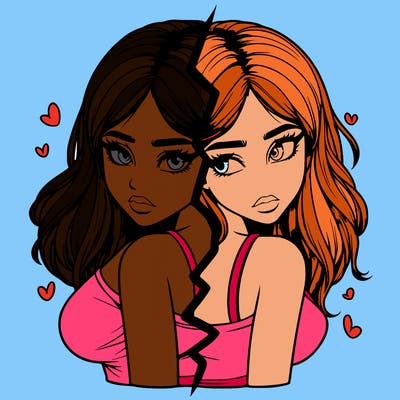 realistic girl split