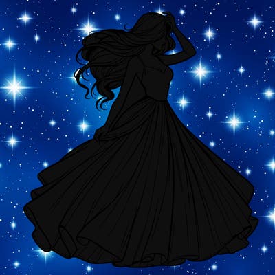 realistic woman with dress flowing in the wind