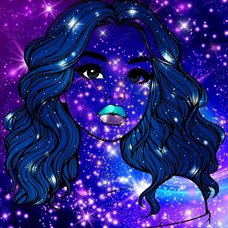 realistic girl with wavy hair and lips