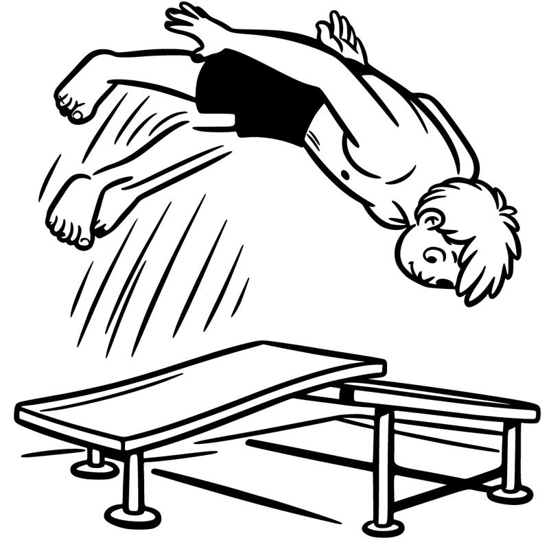 boy doing a backflip off a diving board