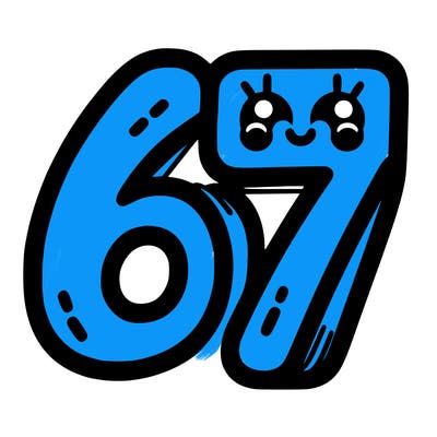 the numbers 67