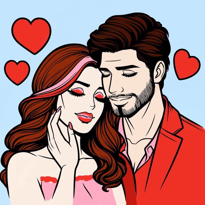 man and woman in love realistic