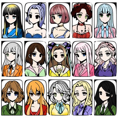 girls that look diffrent anime