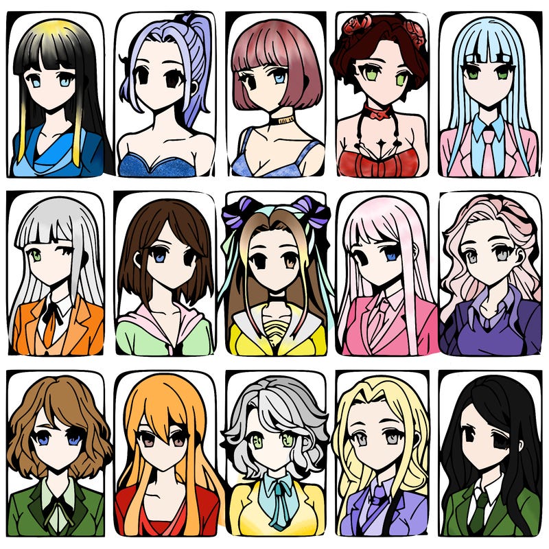 girls that look diffrent anime