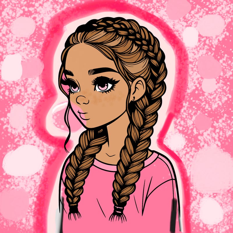 realistic girl with braids