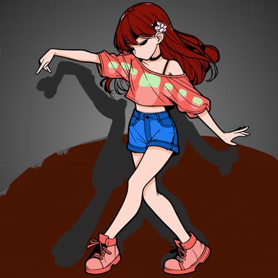 realistic girl danceing