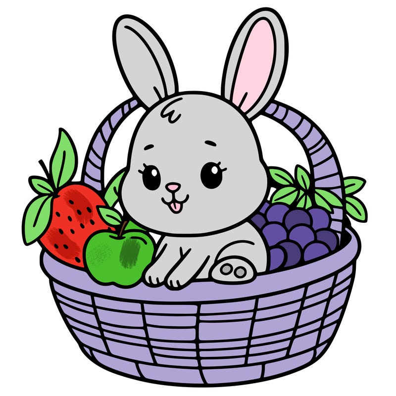 bunny in a fruit basket