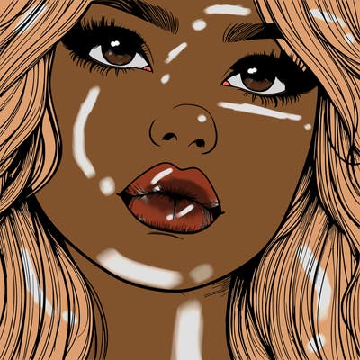 really realistic girl with lips