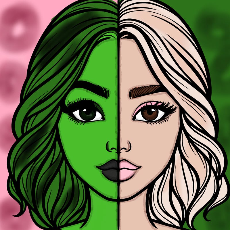 realistic girl split half