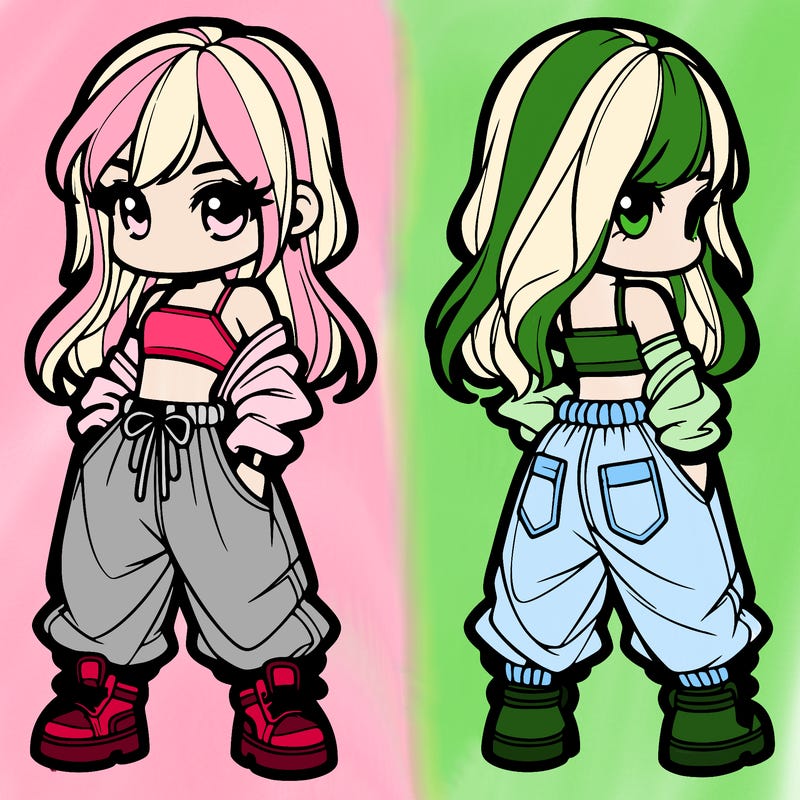 girl in crop top and baggy pants