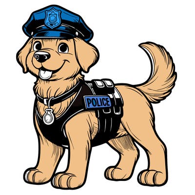 realistic police  dog