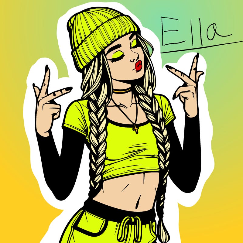 realistic teenage girl with braids and a beanie and crop top doing 🫶🏼