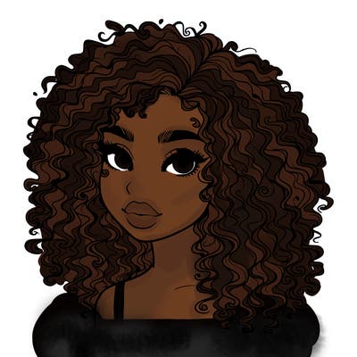 girl with curly hair realistic