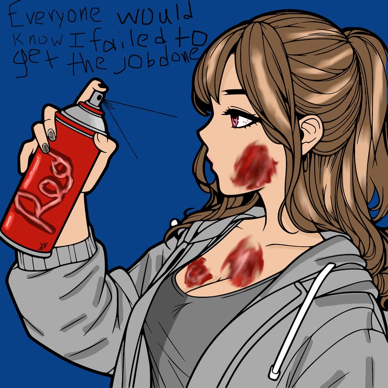 a realistic girl spray, painting