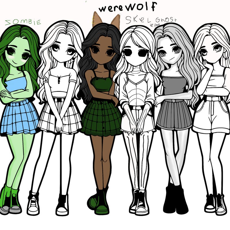 a group of girls realistic