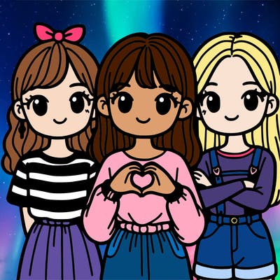 girls with heart hand