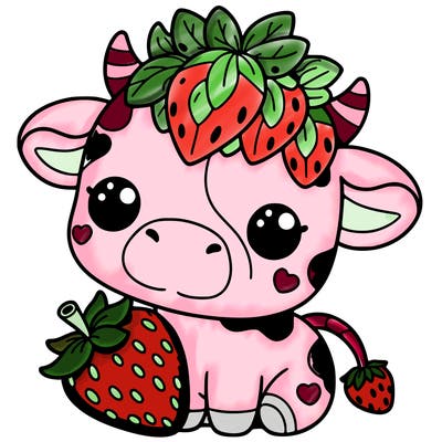 cute strawberry cow