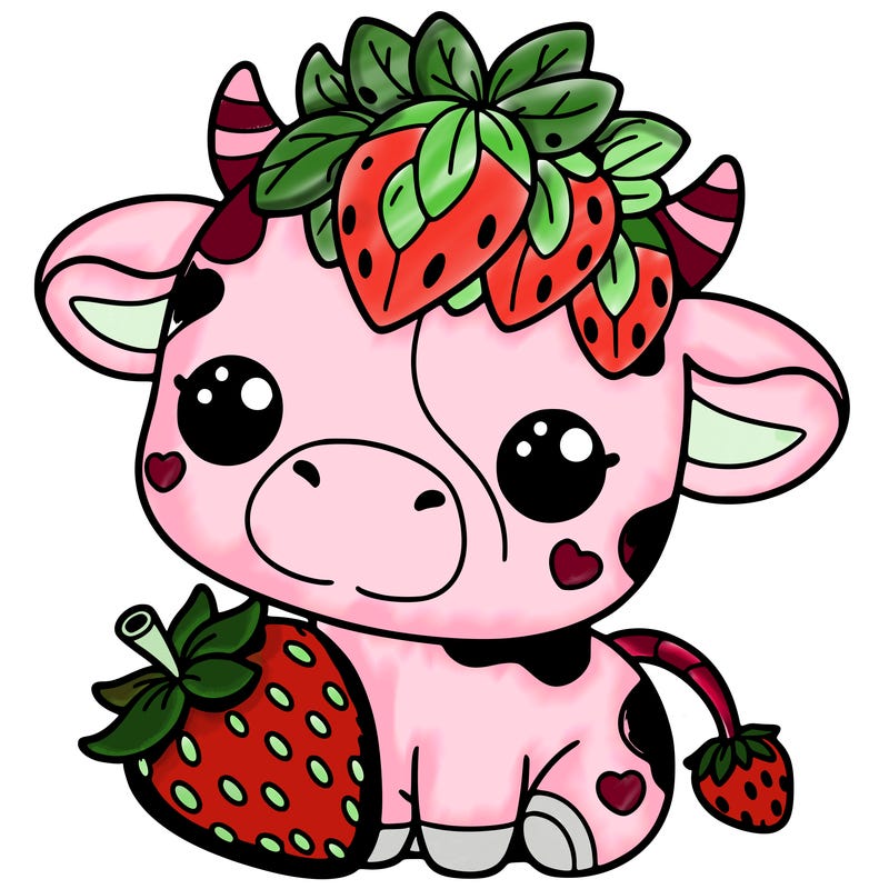 cute strawberry cow