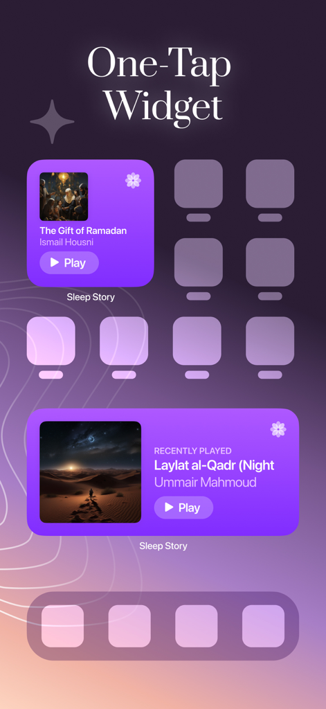 Wahha - Quran Stories - Wahha app one tap widget for Islamic sleep stories and meditation