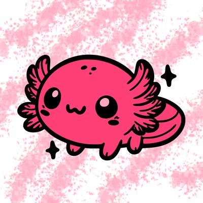 cute easy baby axolotl