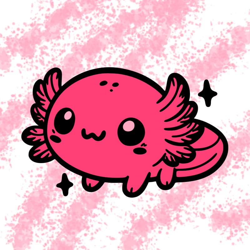 cute easy baby axolotl