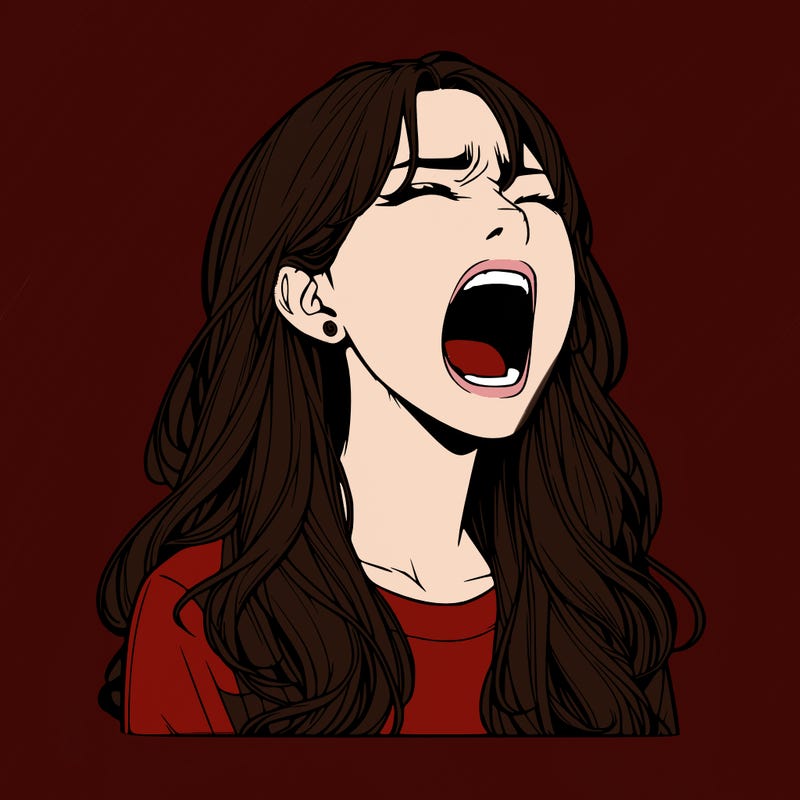 screaming realistic, girl