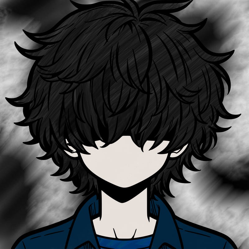 manga boy fluffy hair covering his eyes