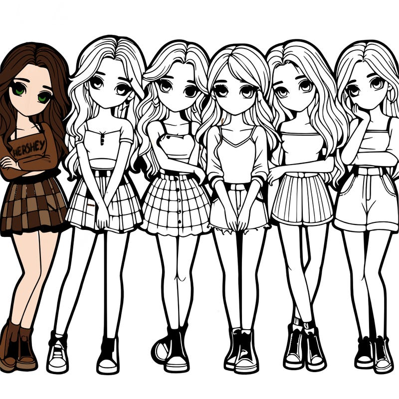a group of girls realistic