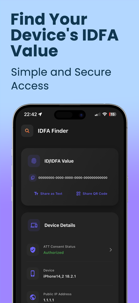 IDFA: Find Device IDFA & Share - Developer Tools App | MWM