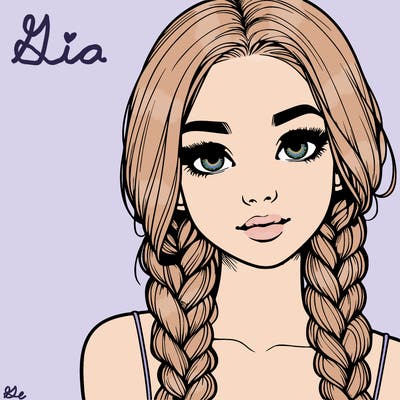realistic girl with braids