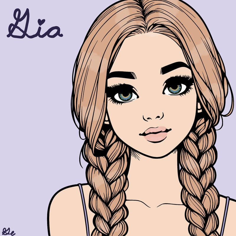 realistic girl with braids