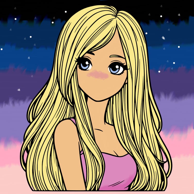 realistic girl with long hair